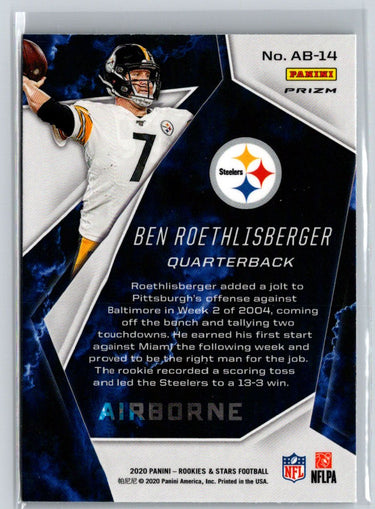 2020 Panini Rookies & Stars #AB-14 Ben Roethlisberger Airborne White C11