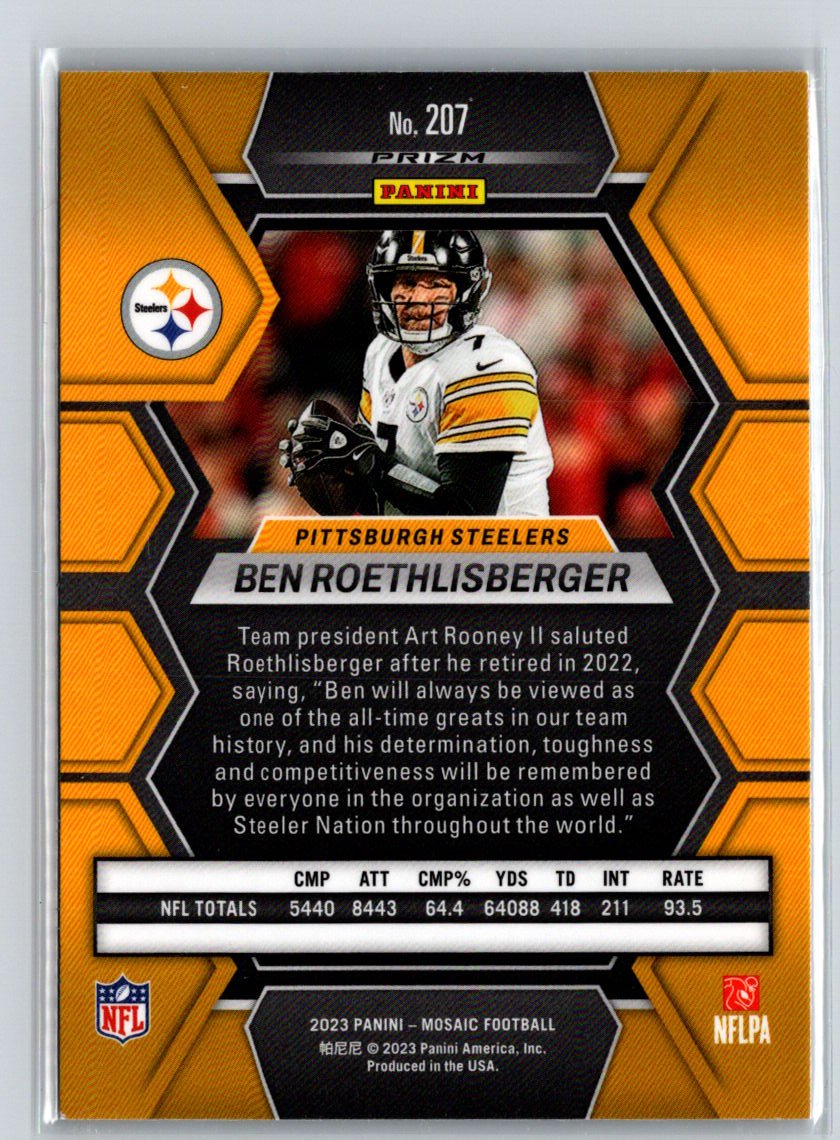 2023 Panini Mosaic #207 Ben Roethlisberger Camo Red Mosaic C11