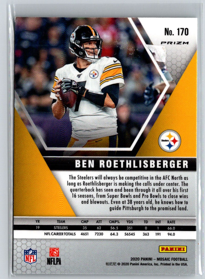 2020 Panini Mosaic #170 Ben Roethlisberger Prizm Green C11