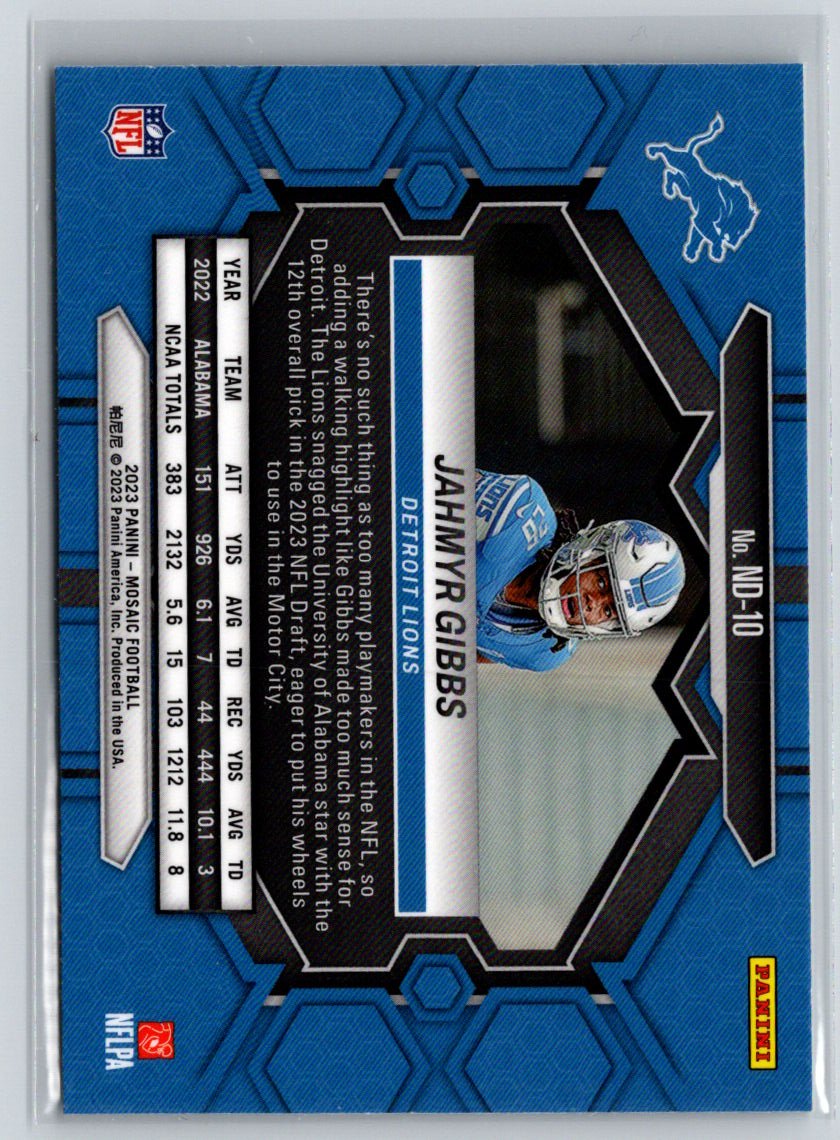2023 Panini Mosaic #ND-10 Jahmyr Gibbs Mosaic C11