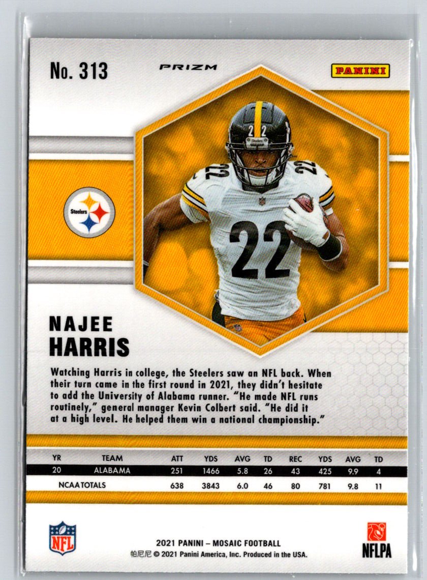2021 Panini Mosaic #313 Najee Harris Prizm Green C11