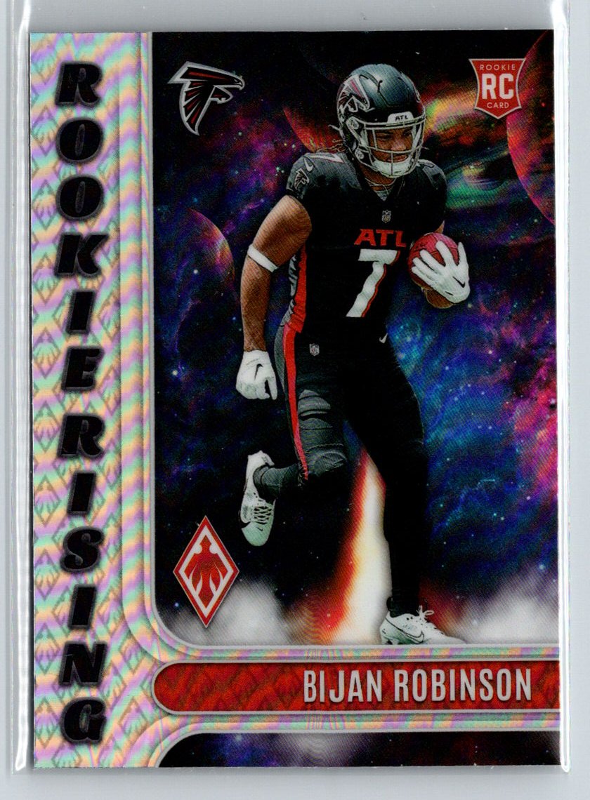 2023 Panini Phoenix #RIS-6 Bijan Robinson Rookie Rising Seismic Silver C11