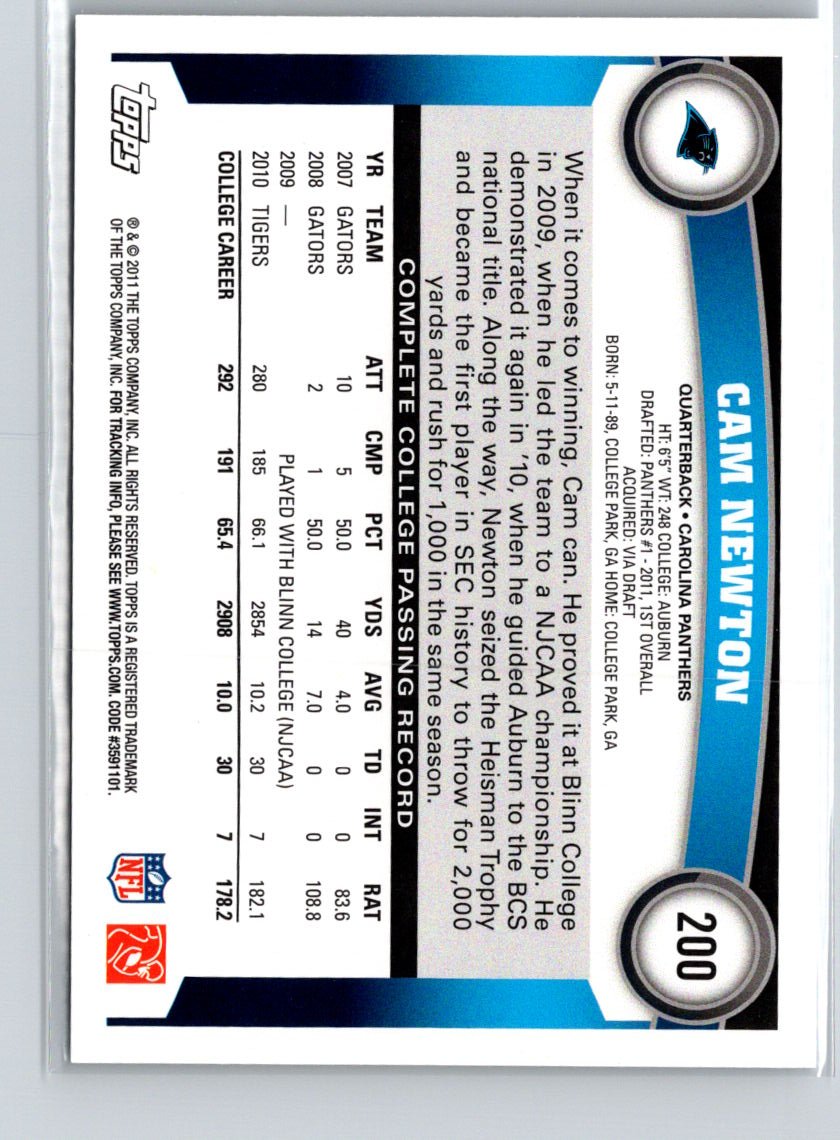 2011 Topps #200 Cam Newton C11