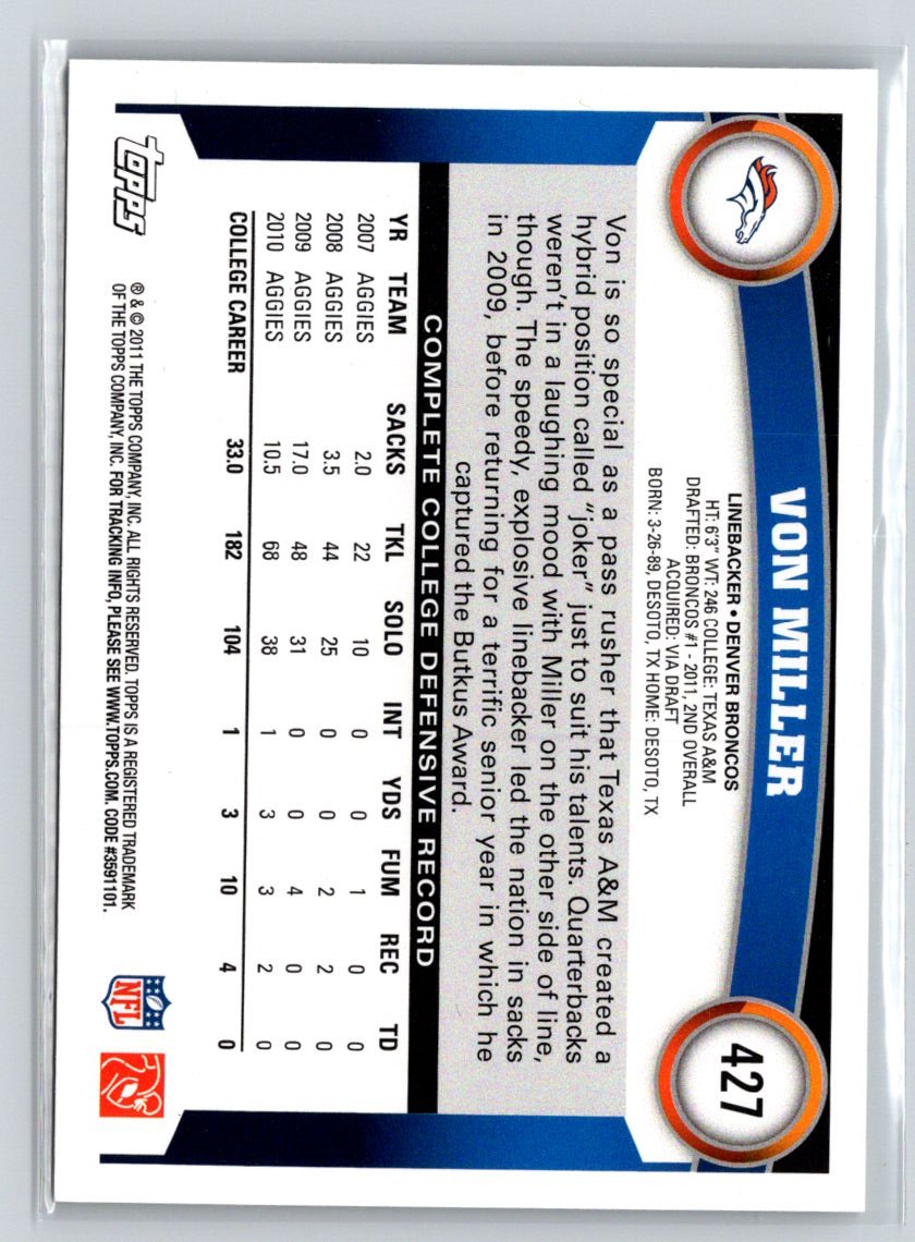 2011 Topps #427 Von Miller C12