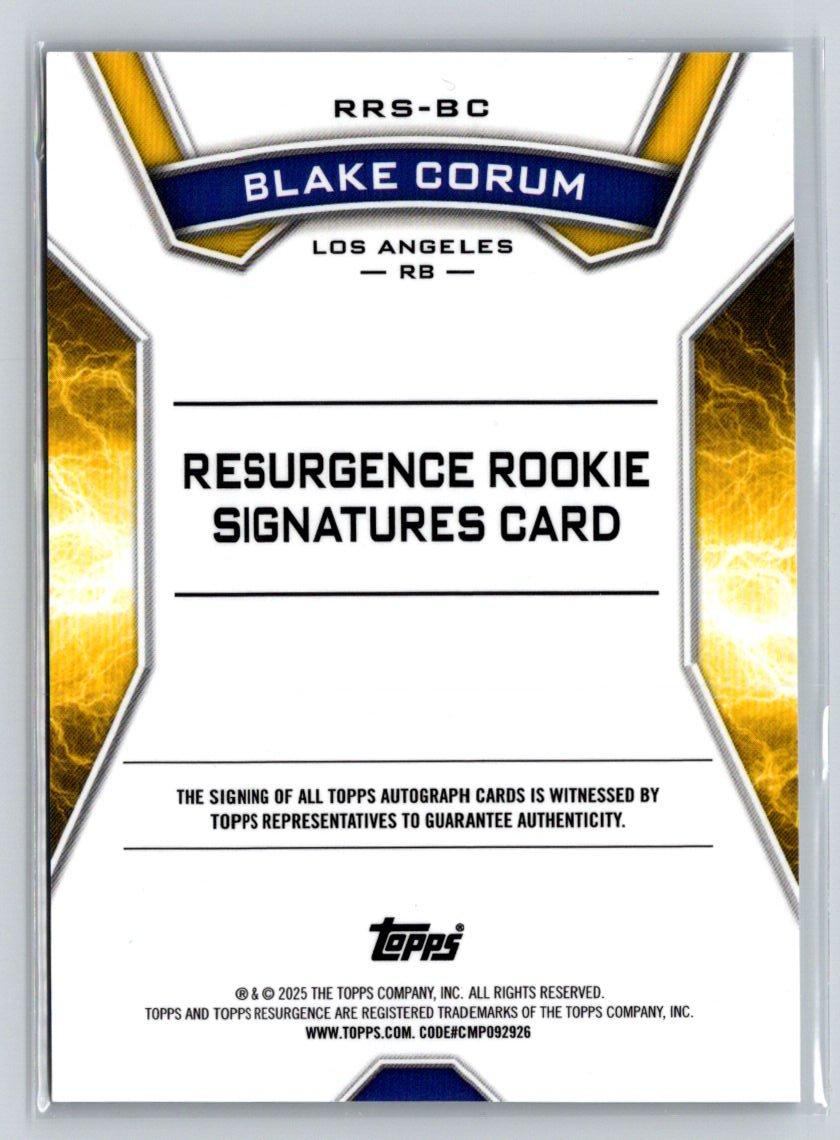 2024 Topps Resurgence #RRS-BC Blake Corum Resurgence Rookie Signatures C12