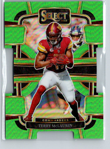 2023 Panini Select #99 Terry McLaurin Neon Green Prizms Die Cuts #/599 C12