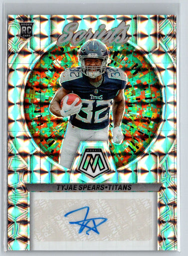 2023 Panini Mosaic #RS-TSP Tyjae Spears Rookie Scripts Gold C12