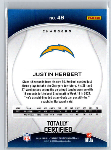 2024 Panini Totally Certified #48 Justin Herbert C12