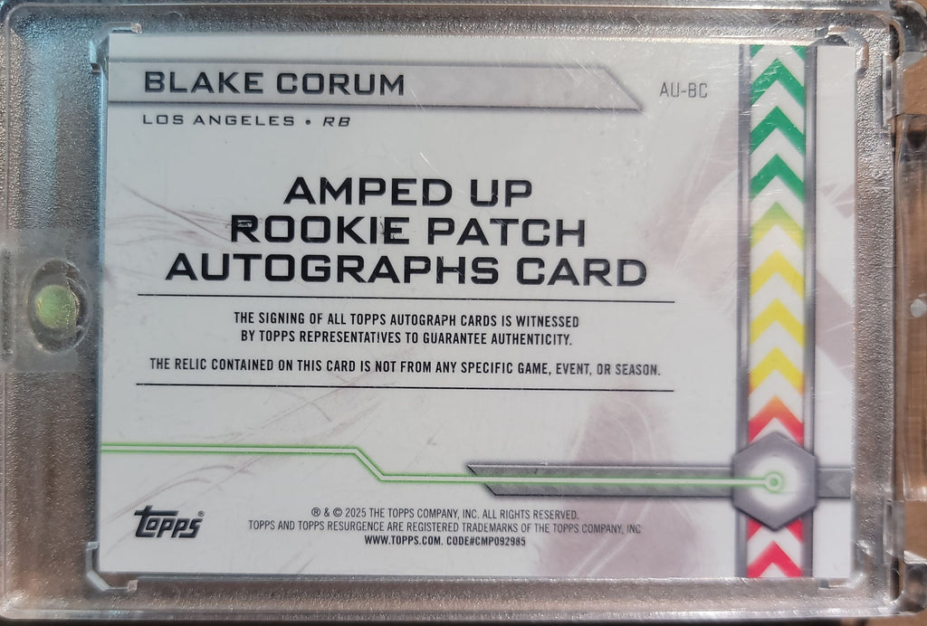 2024 Topps Resurgence #AU-BC Blake Corum Amped Up Rookie Patch Autographs D2