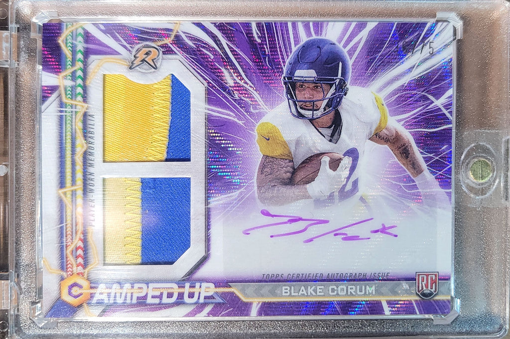 2024 Topps Resurgence #AU-BC Blake Corum Amped Up Rookie Patch Autographs D2