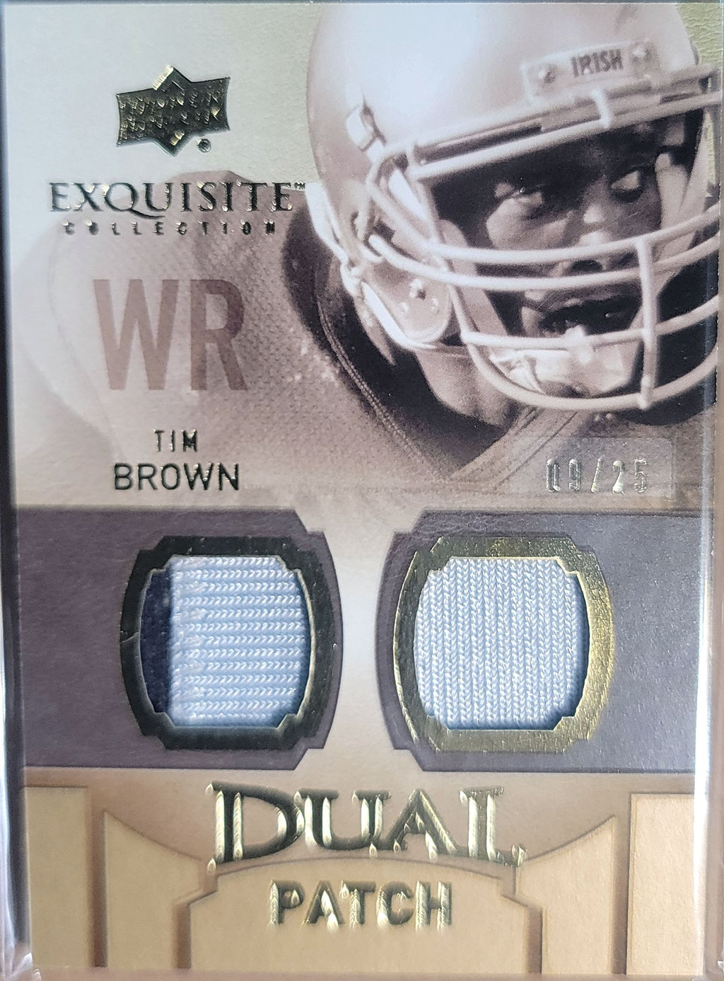 2010 Upper Deck Exquisite Collection Tim Brown Single Player Dual Patch #/25 D3
