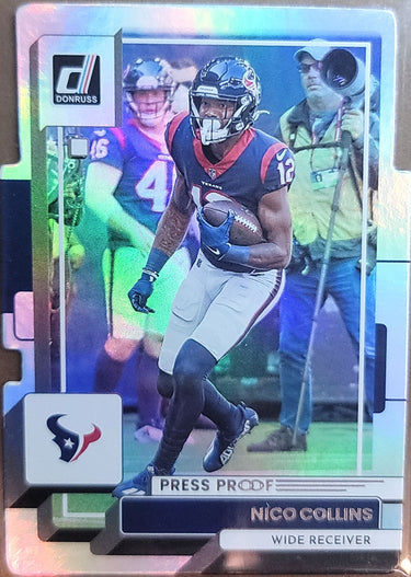 2022 Donruss #40 Nico Collins Silver Die Cut Press Proof #/75 D1