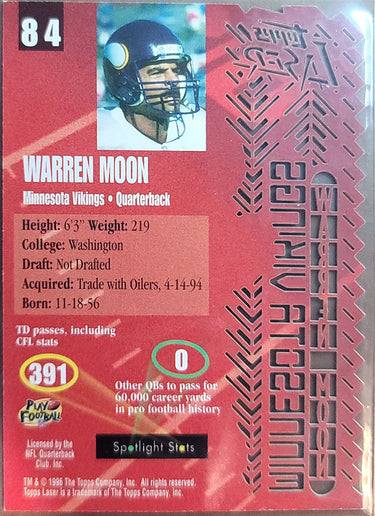 1996 Topps Laser #84 Warren Moon D1
