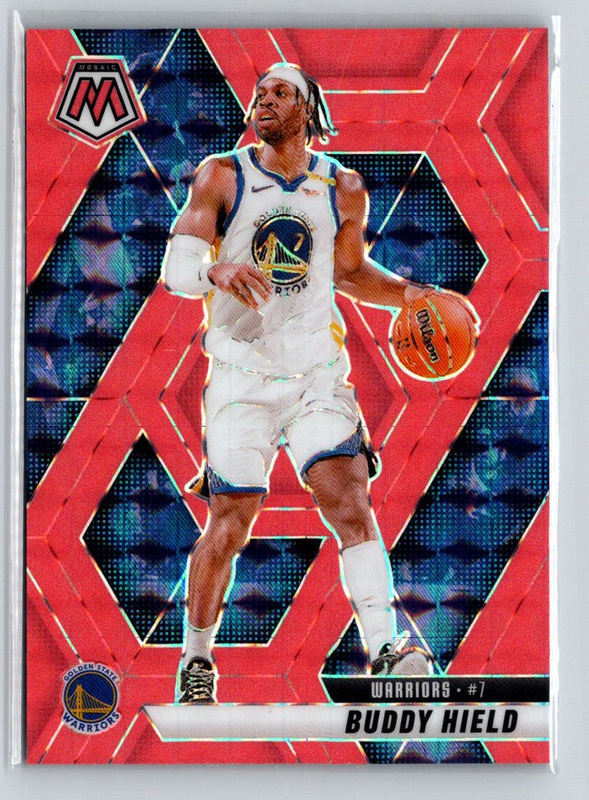 2024-25 Panini Mosaic #2 Buddy Hield Red Fluorescent Mosaic #/75