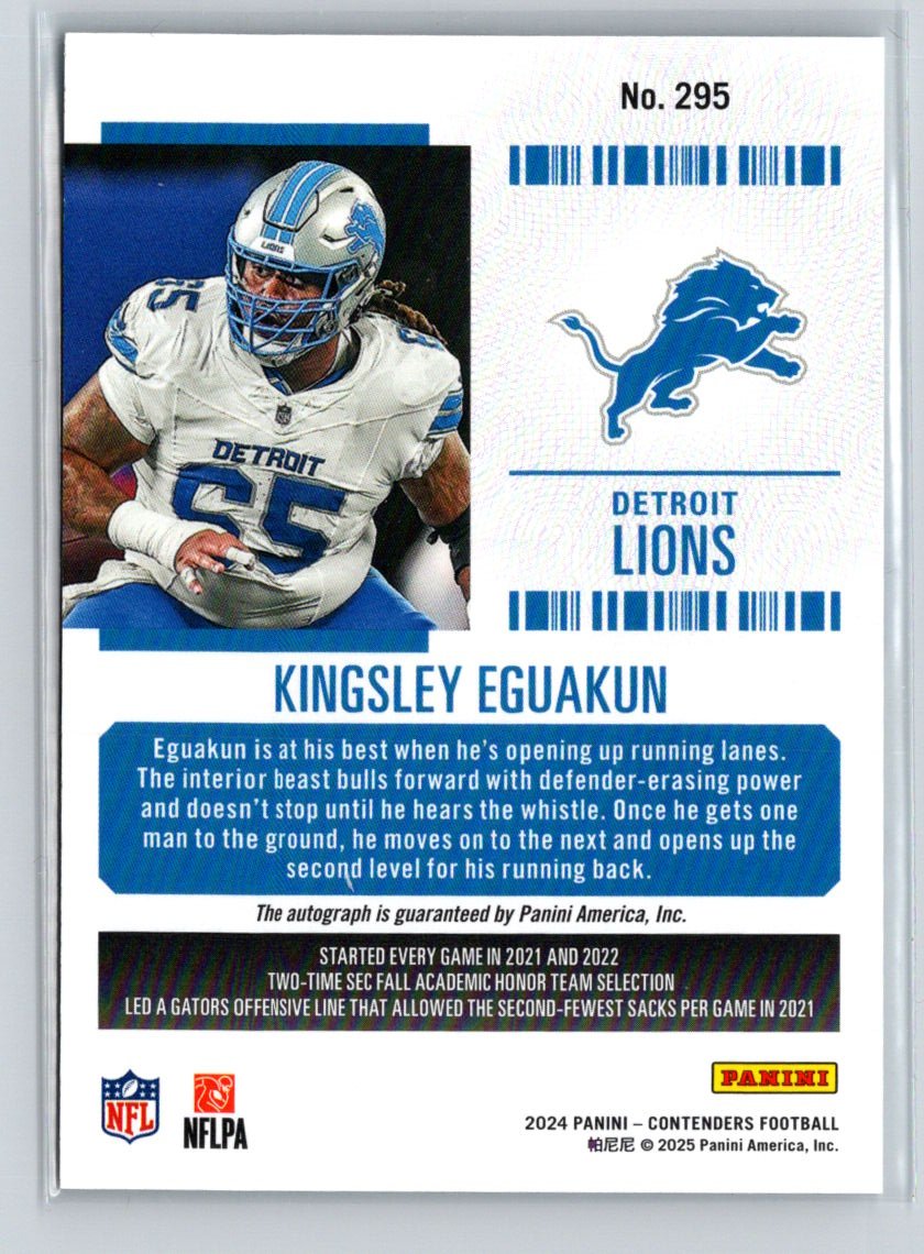 2024 Panini Contenders #295 Kingsley Eguakun E1