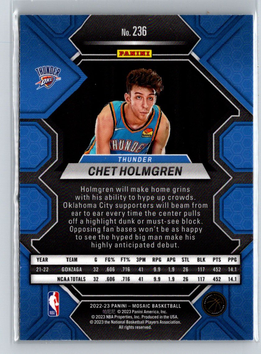 2022-23 Panini Mosaic #236 Chet Holmgren Mosaic E1
