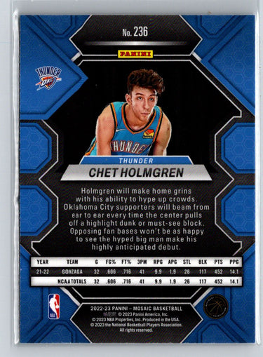 2022-23 Panini Mosaic #236 Chet Holmgren Mosaic E1