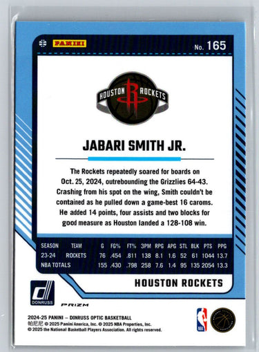 2024-25 Donruss Optic #165 Jabari Smith Jr. Checkerboard E1