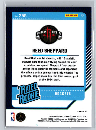 2024-25 Donruss Optic #255 Reed Sheppard Hyper Pink E1