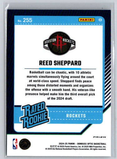 2024-25 Donruss Optic #255 Reed Sheppard Holo E1
