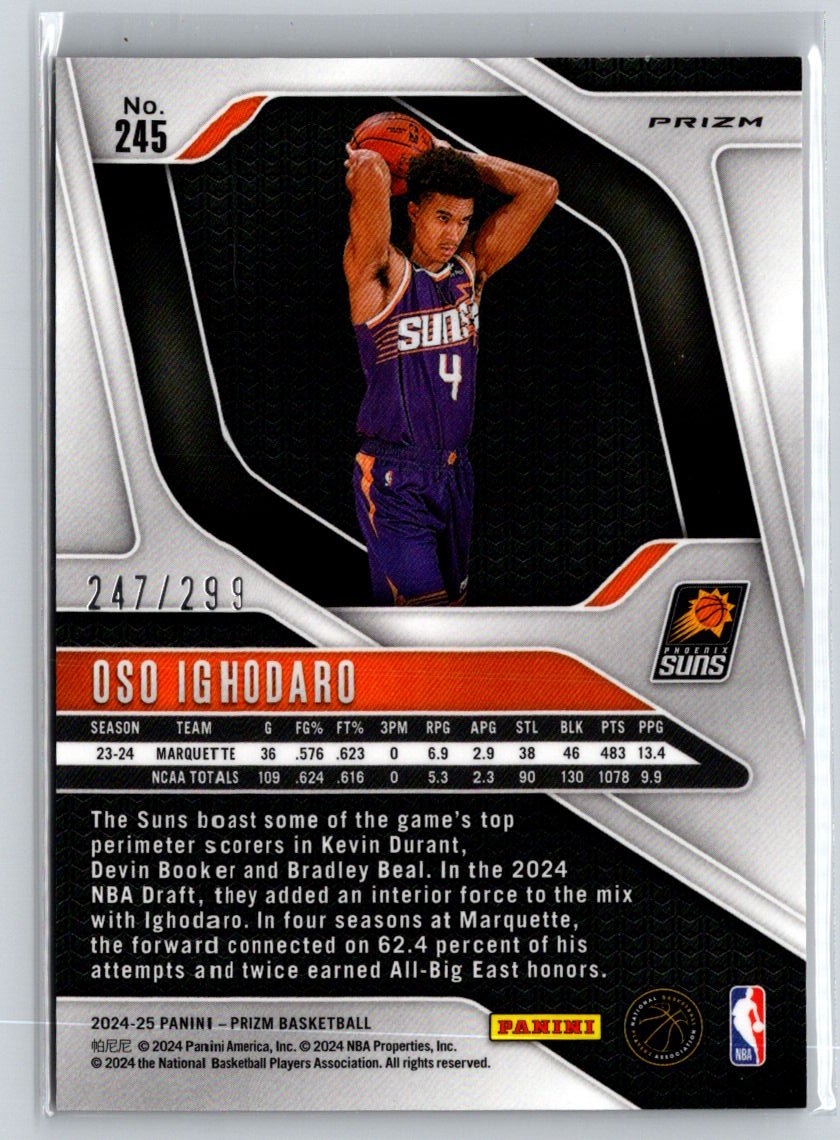 2024-25 Panini Prizm #245 Oso Ighodaro Prizms Red Seismic #/299 E2