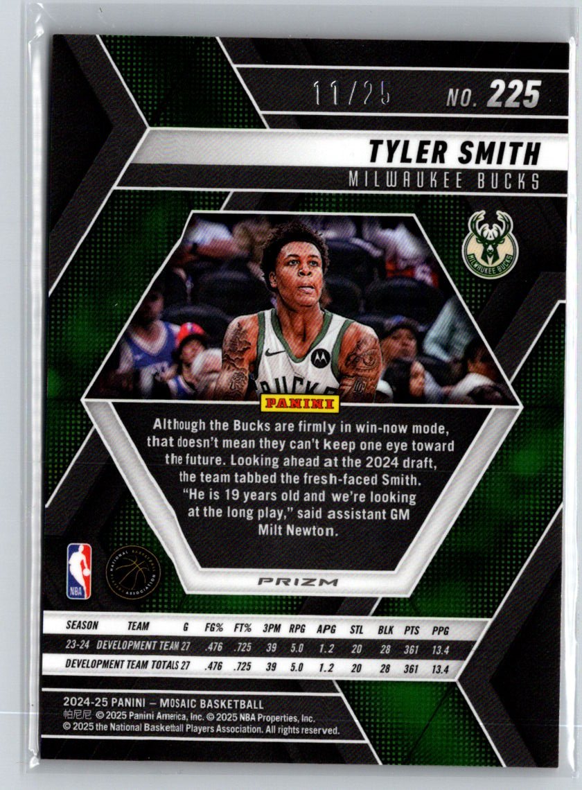 2024-25 Panini Mosaic #225 Tyler Smith #225 Choice Orange and Green Mosaic/25 E2