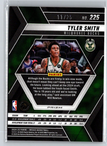 2024-25 Panini Mosaic #225 Tyler Smith #225 Choice Orange and Green Mosaic/25 E2