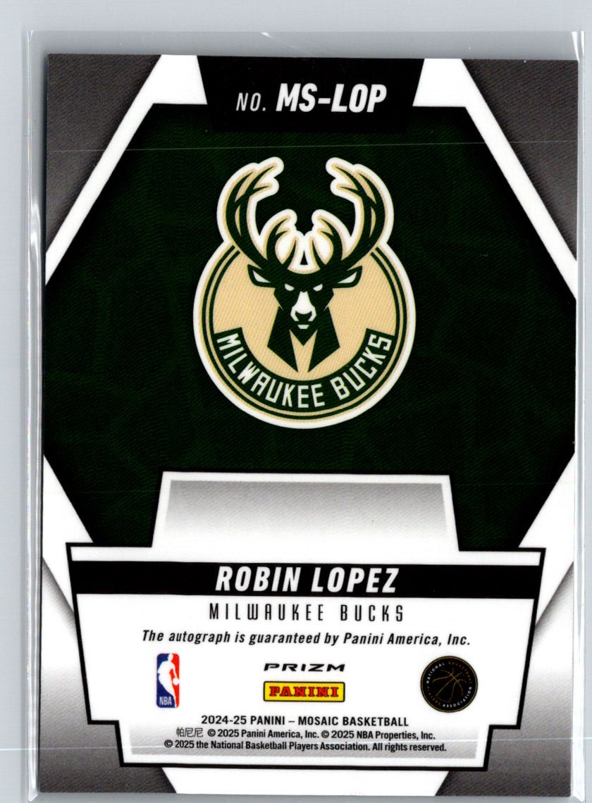 2024-25 Panini Mosaic #MS-LOP Robin Lopez Scripts Green Ice E2