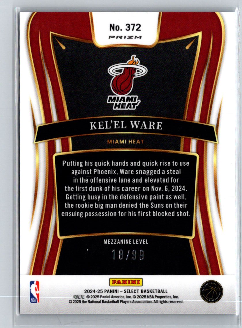 2024-25 Panini Select #372 Kel'el Ware Blue Flash Prizm Mezzanine #/99 E2