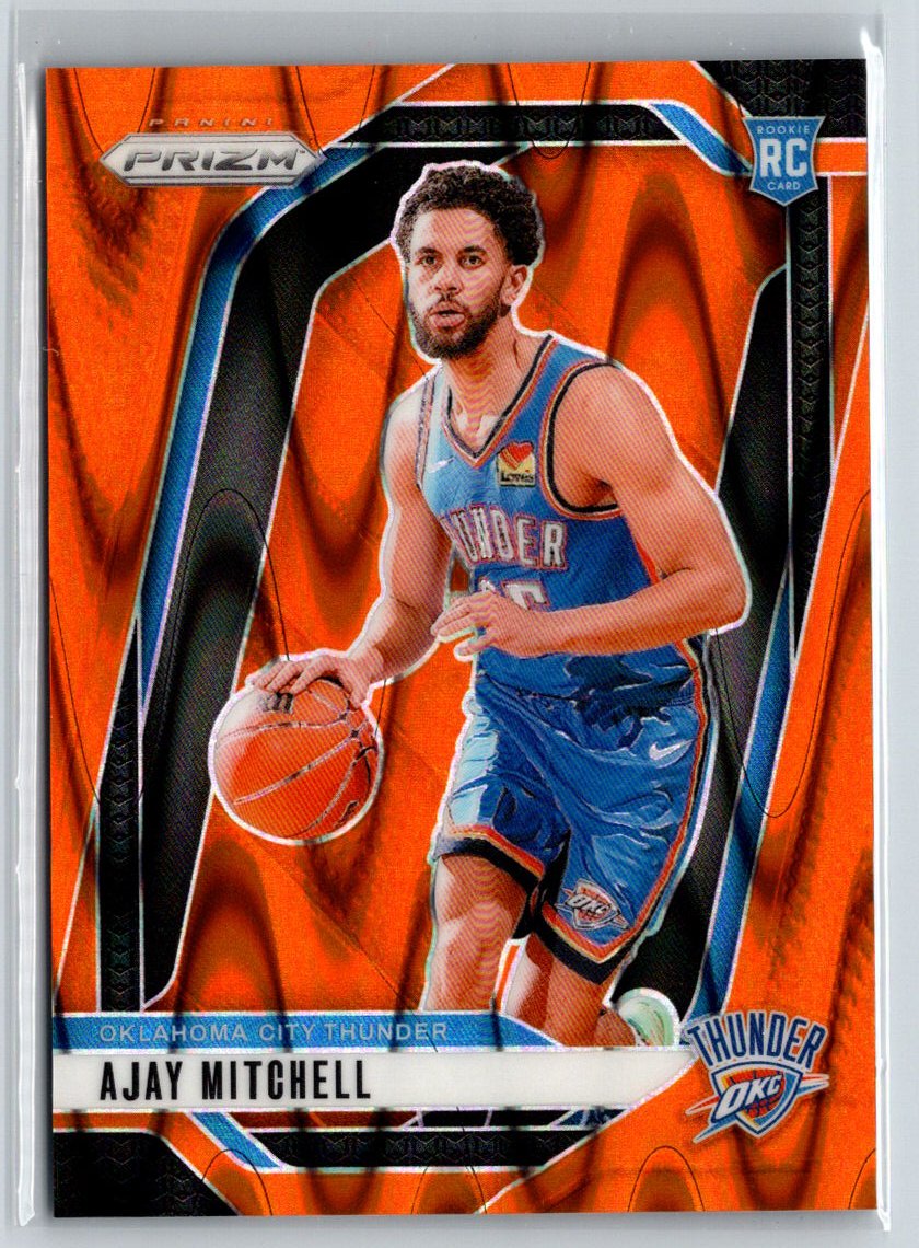 2024-25 Panini Prizm #226 Ajay Mitchell Prizms Orange Seismic #/199 E2
