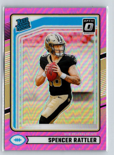 2024 Donruss #359 Spencer Rattler Optic Rated Rookie Pink E2