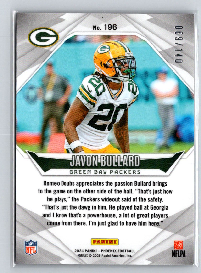 2024 Panini Phoenix #196 Javon Bullard Red Hyper #/140 E2