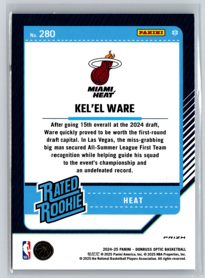 2024-25 Donruss Optic #280 Kel'el Ware Fast Break Holo E3
