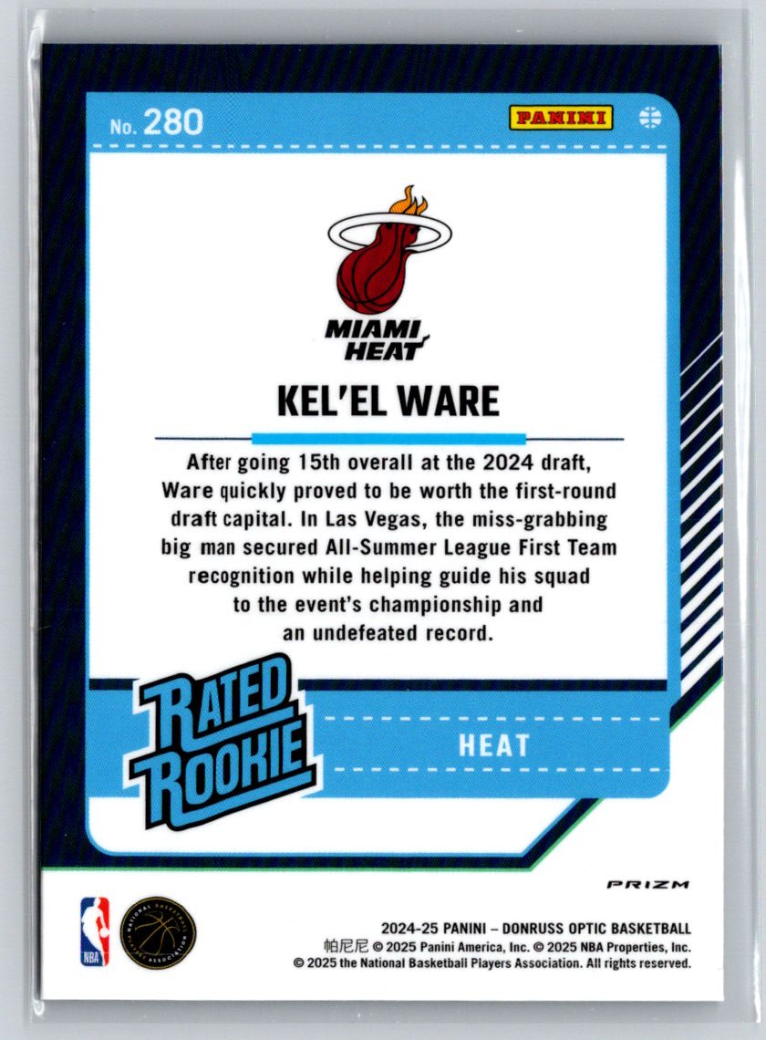 2024-25 Donruss Optic #280 Kel'el Ware Purple E3