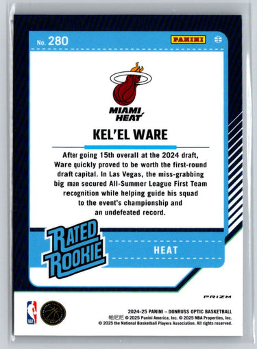 2024-25 Donruss Optic #280 Kel'el Ware Purple E3