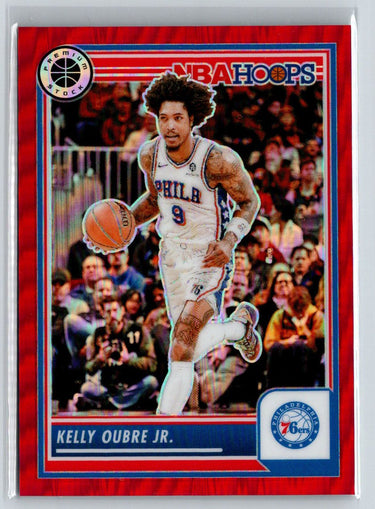 2023-24 Hoops Premium Stock #90 Kelly Oubre Jr. Red Seismic Prizm #/199 E3