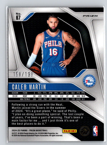 2024-25 Panini Prizm #67 Caleb Martin Prizms Orange Seismic #/199 E3