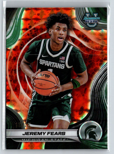 2024-25 Bowman's Best University #77 Jeremy Fears Orange Mini-Diamond #/25 E3