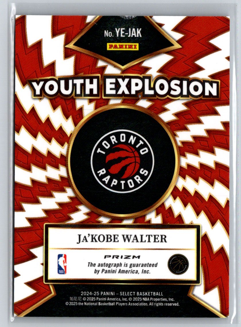 2024-25 Panini Select Ja'Kobe Walter Youth Explosion Auto Silver E3