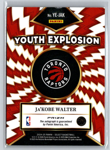 2024-25 Panini Select Ja'Kobe Walter Youth Explosion Auto Silver E3