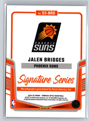 2024-25 Donruss Optic #SS-BRD Jalen Bridges Signature Series E3
