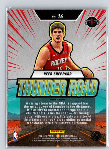 2024-25 Panini Mosaic #16 Reed Sheppard Thunder Road Mosaic E4