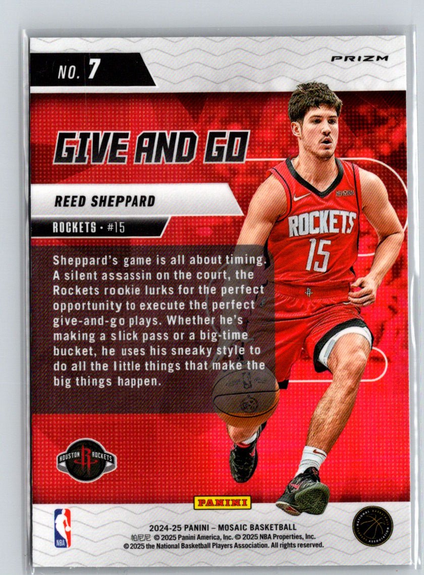 2024-25 Panini Mosaic #7 Reed Sheppard Give and Go Mosaic E4