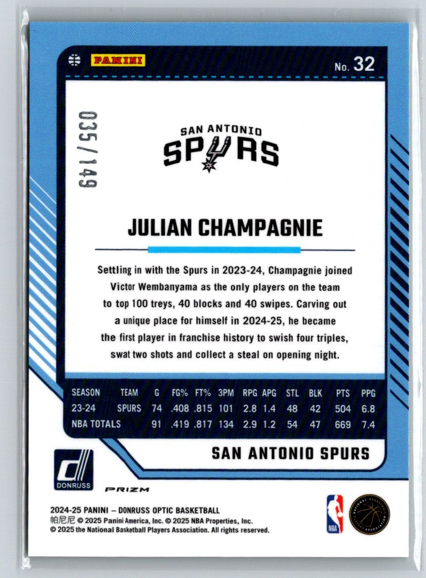 2024-25 Donruss Optic #32 Julian Champagnie Green Shock #/149 E4
