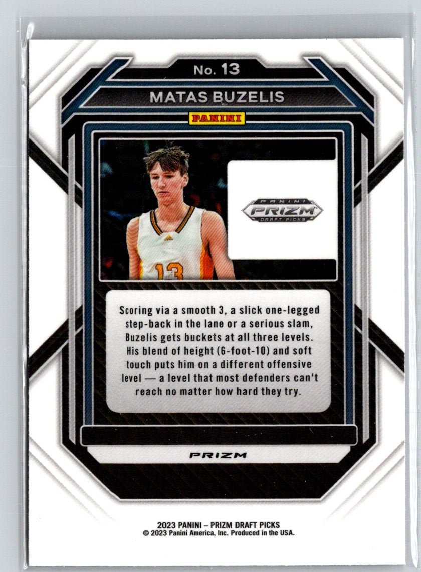 2023 Panini Prizm Draft Picks #13 Matas Buzelis Red Ice E4