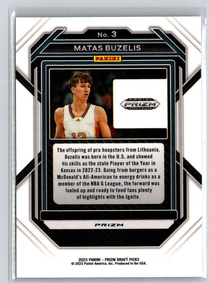 2023 Panini Prizm Draft Picks #3 Matas Buzelis Rated Prospect Silver E4