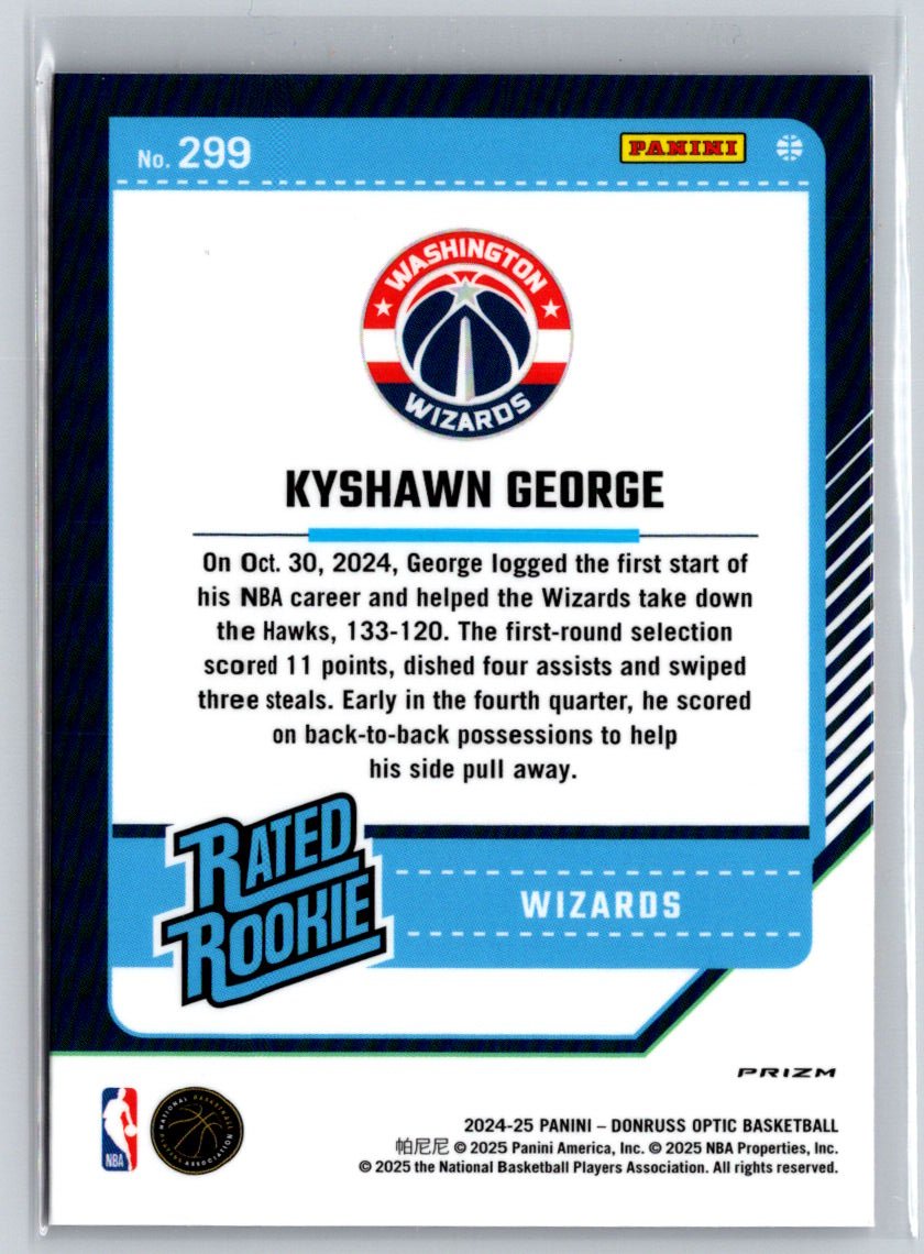 2024-25 Donruss Optic #299 Kyshawn George Purple Shock E4