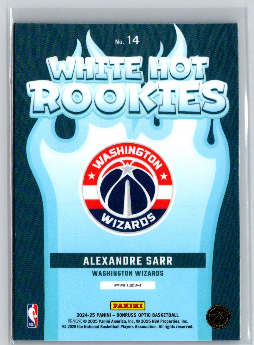 2024-25 Donruss Optic #14 Alexandre Sarr White Hot Rookies Purple E5