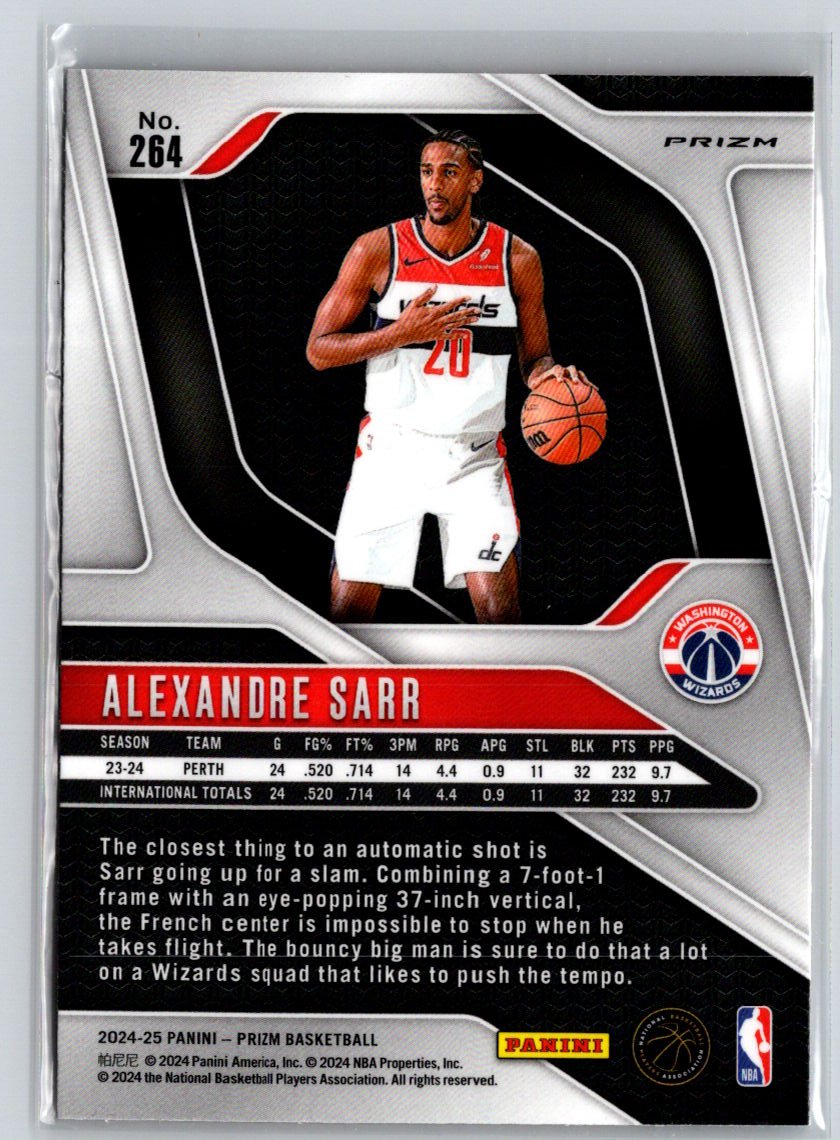 2024-25 Panini Prizm #264 Alexandre Sarr Prizms Orange Ice E5