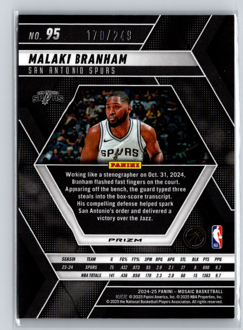 2024-25 Panini Mosaic #95 Malaki Branham Orange Mosaic #/249 E5